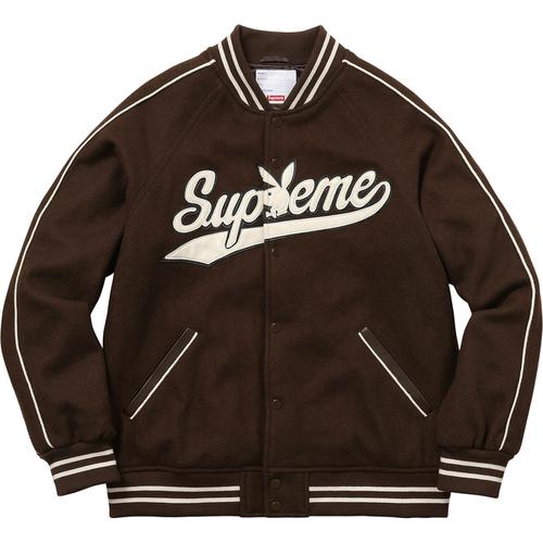 Details on Supreme Playboy© Wool Varsity Jacket None from fall winter
                                                    2017 (Price is $398)