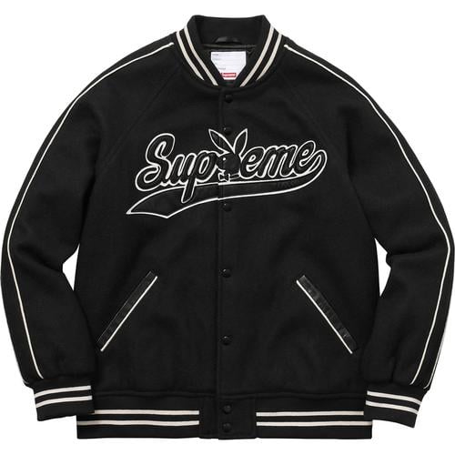 Details on Supreme Playboy© Wool Varsity Jacket None from fall winter
                                                    2017 (Price is $398)