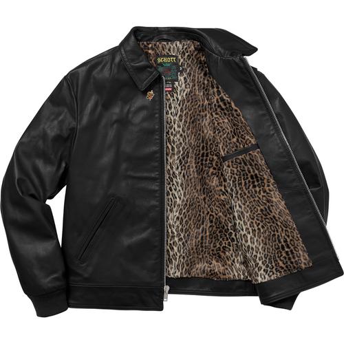 Details on Supreme Schott Leopard Lined Leather Work Jacket None from fall winter
                                                    2017 (Price is $668)
