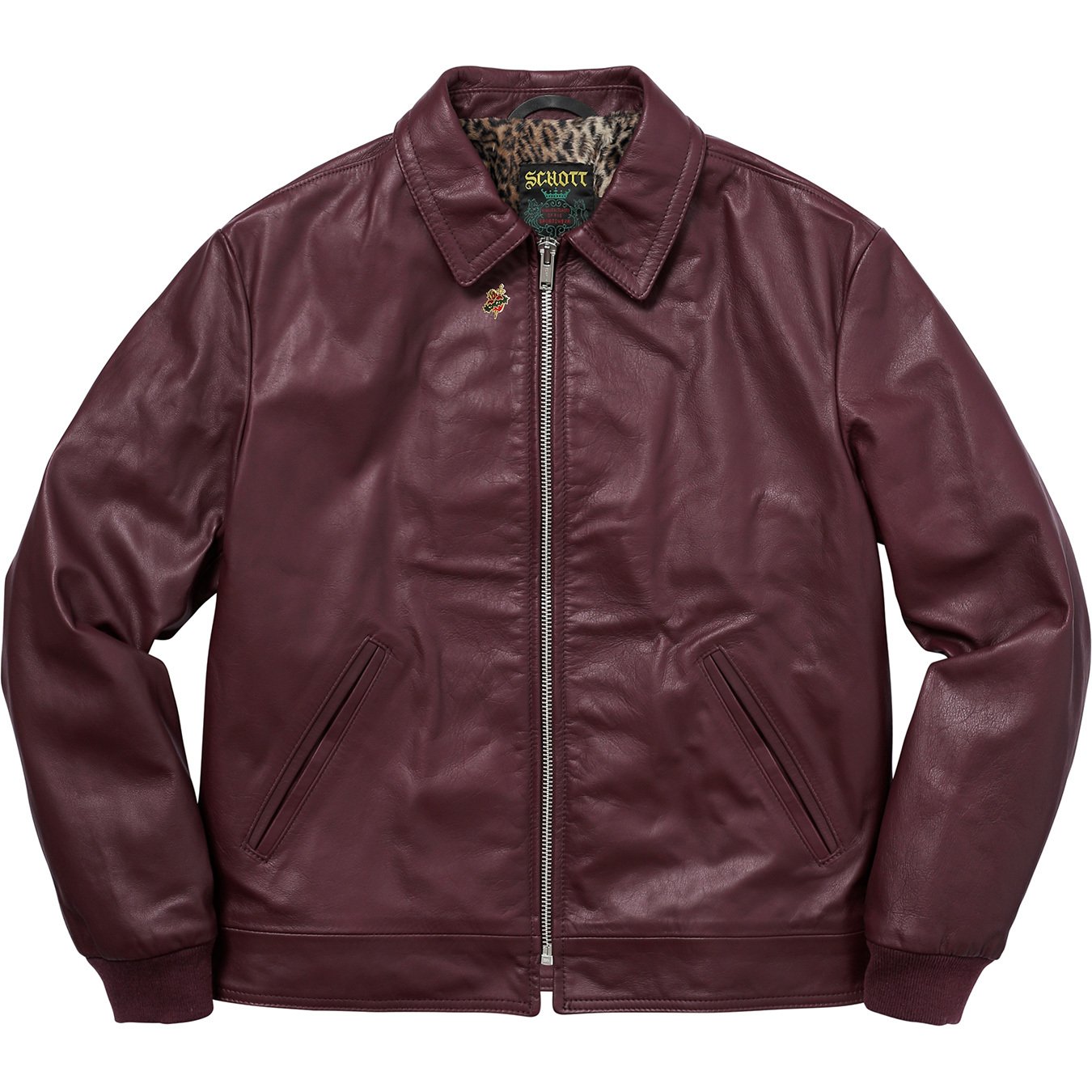 Details Supreme Supreme®/Schott® Leopard Lined Leather Work Jacket