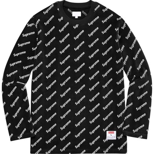Details on Velour Diagonal Logo L S Top None from fall winter 2017 (Price is $110)