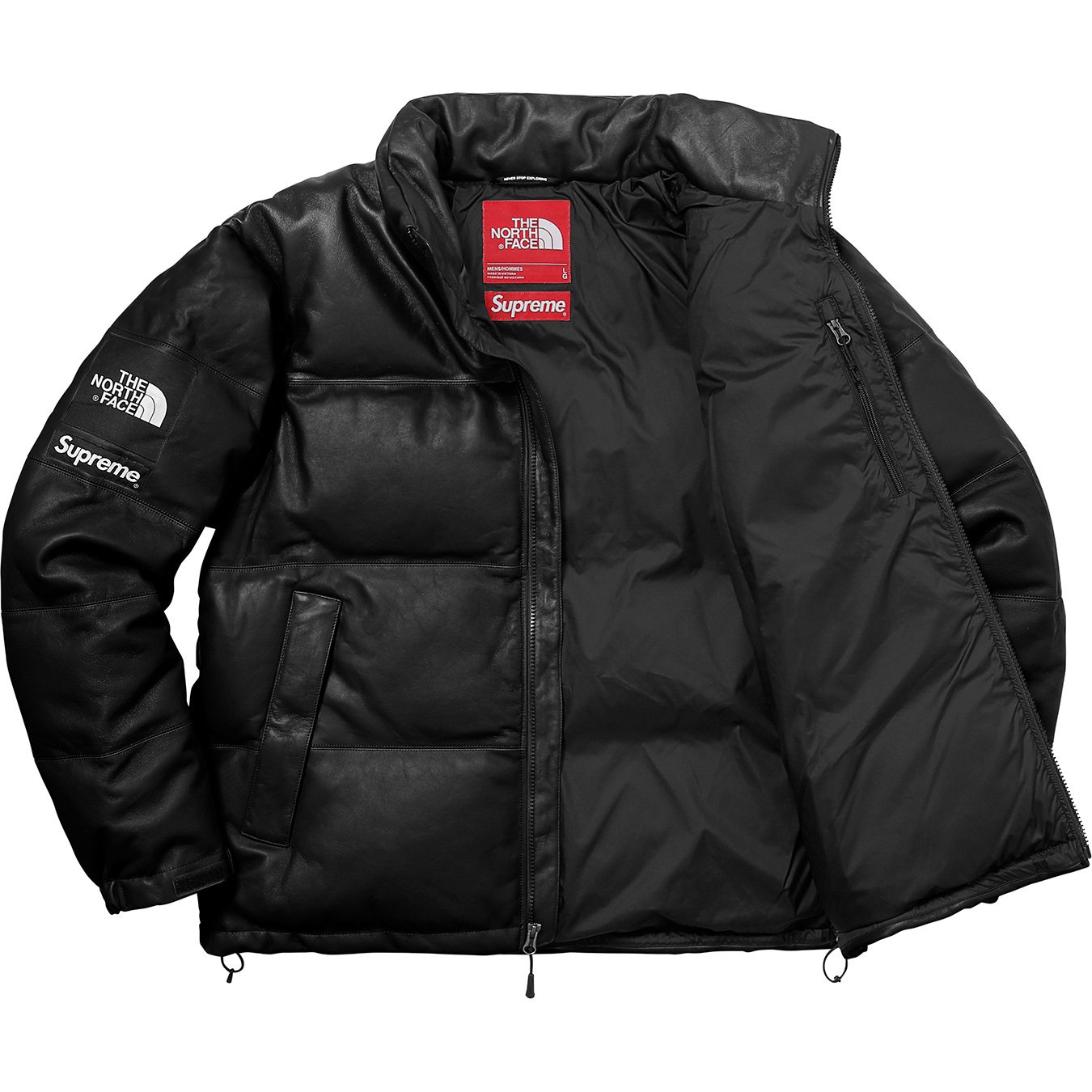 Kabelbaan Berg kleding op cabine The North Face Leather Nuptse Jacket - fall winter 2017 - Supreme