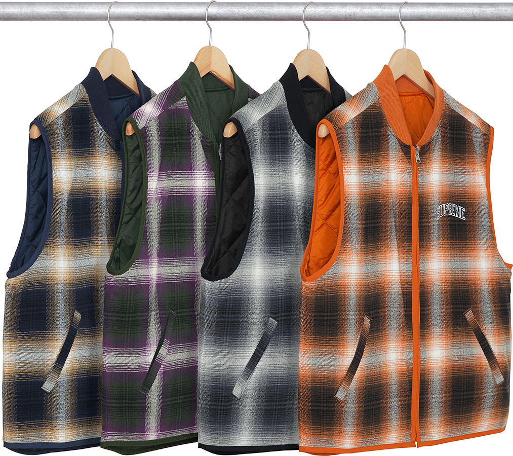 Reversible Shadow Plaid Vest - fall winter 2017 - Supreme