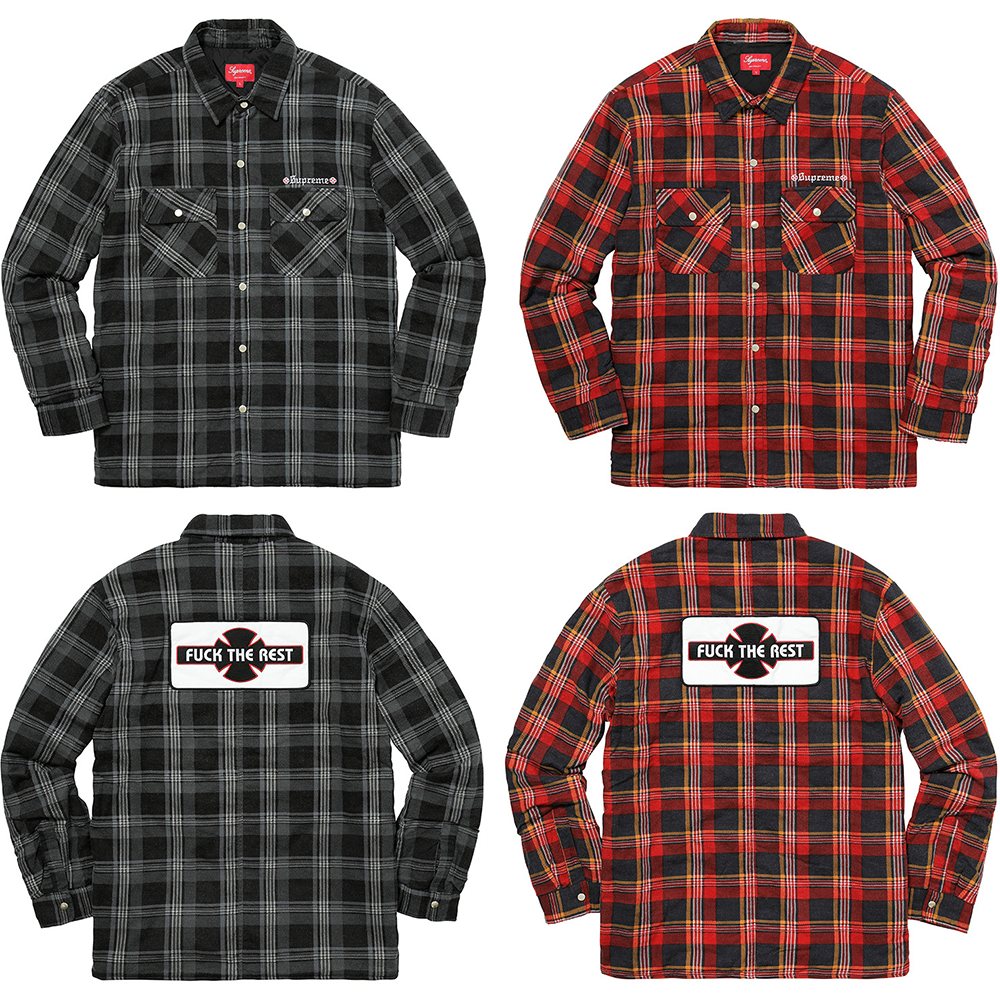 Independent Quilted Flannel Shirt - fall winter 2017 - Supreme