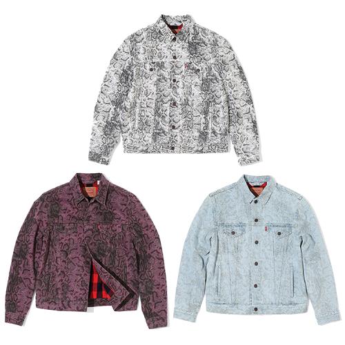 Details on Supreme Levi's Snakeskin Trucker Jacket  from fall winter 2017 (Price is $288)