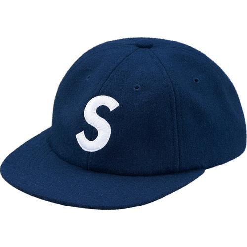 即決 supreme 2017 aw wool s logo 6 panel navy-