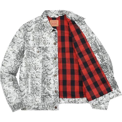 Details on Supreme Levi's Snakeskin Trucker Jacket None from fall winter
                                                    2017 (Price is $288)