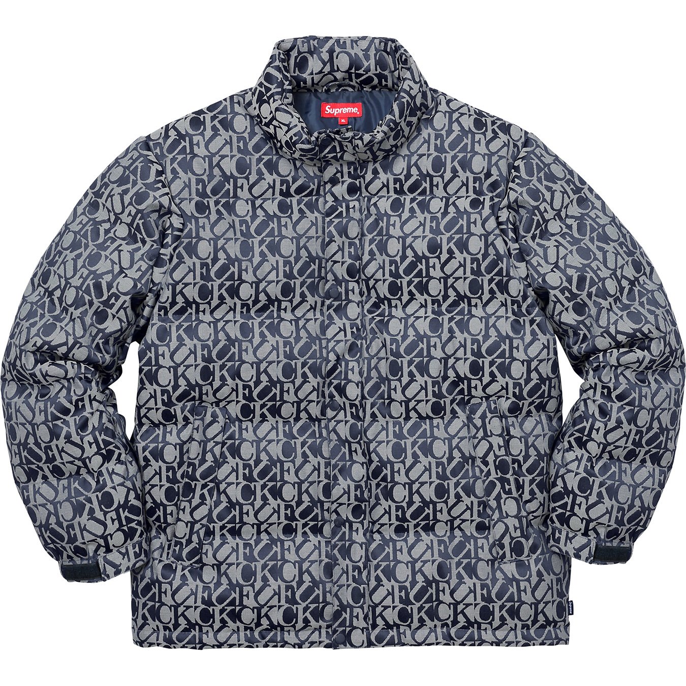 Fuck Jacquard Puffy Jacket - fall winter 2017 - Supreme