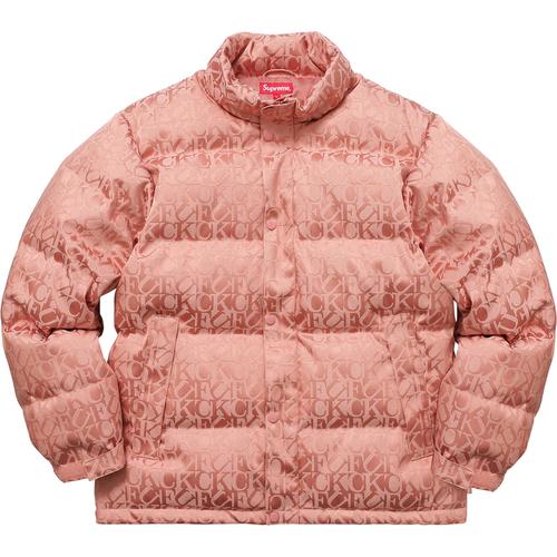 Supreme Fuck Jacquard Puffy Jacket (FW17) - $398