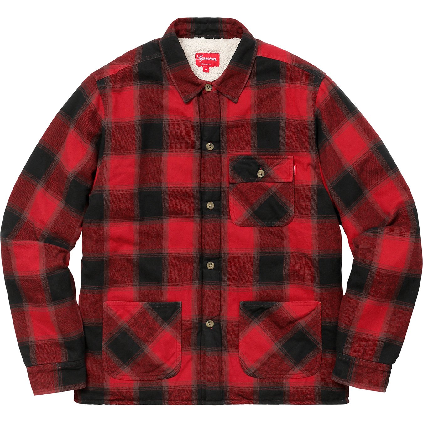 Buffalo Plaid Sherpa Lined Chore Shirt - fall winter 2017 - Supreme