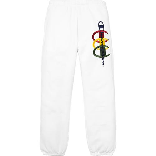 Details on Supreme Champion Stacked C Sweatpant None from fall winter 2017 (Price is $148)