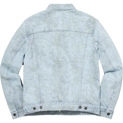 Details on Supreme Levi's Snakeskin Trucker Jacket None from fall winter 2017 (Price is $288)