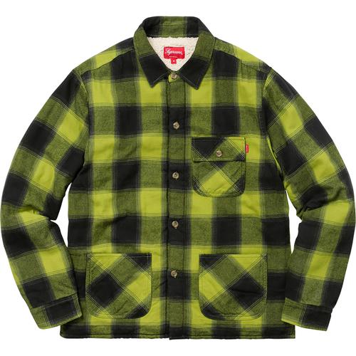 Details on Buffalo Plaid Sherpa Lined Chore Shirt None from fall winter 2017 (Price is $138)
