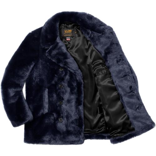 Details on Supreme Schott Fur Peacoat None from fall winter 2017 (Price is $498)