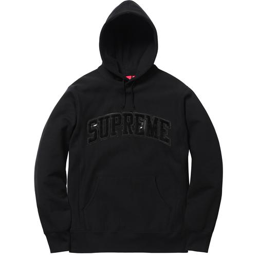 Supreme Patent Chenille Arc Logo Hooded Sweatshirt (FW17) - $158