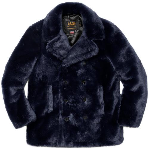Details on Supreme Schott Fur Peacoat None from fall winter 2017 (Price is $498)