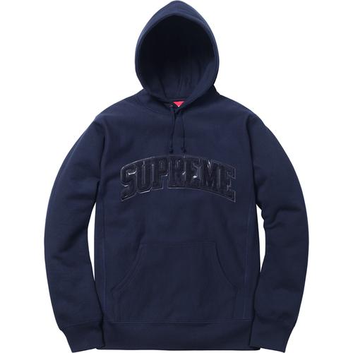 Supreme Patent Chenille Arc Logo Hooded Sweatshirt (FW17) - $158