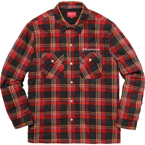 Details on Supreme Independent Quilted Flannel Shirt None from fall winter 2017 (Price is $148)