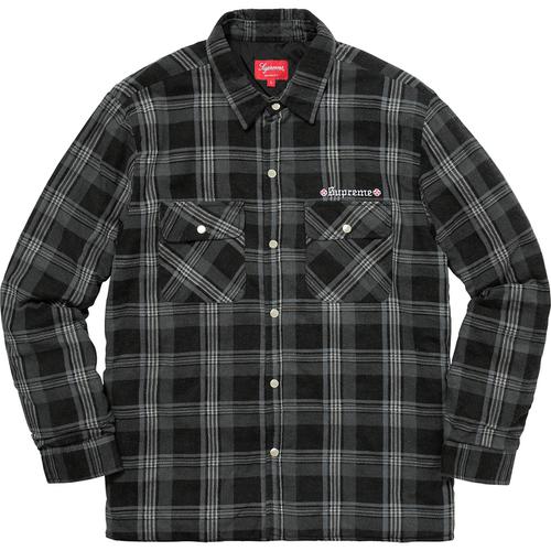 Details on Supreme Independent Quilted Flannel Shirt None from fall winter 2017 (Price is $148)