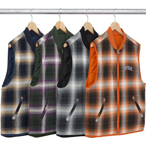 Supreme Reversible Shadow Plaid Vest for fall winter 17 season