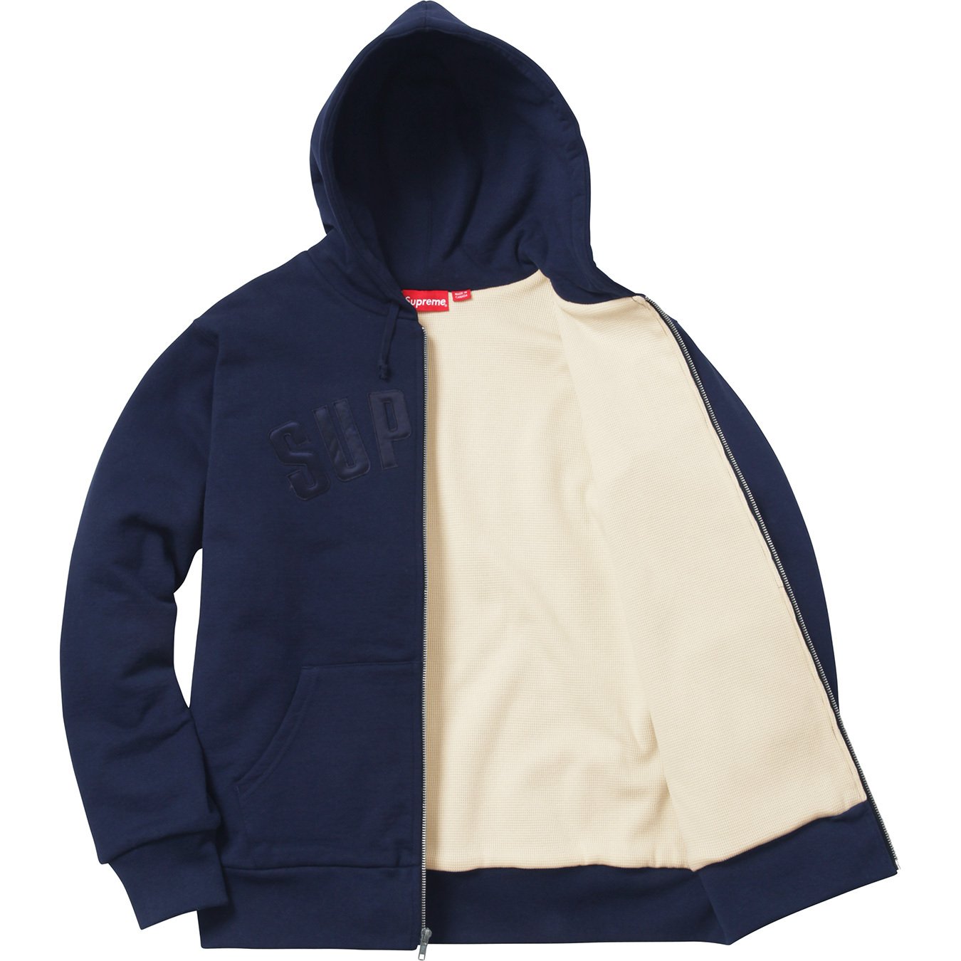 SUPREME ARC LOGO THERMAL LINED HOODED SWEATSHIRT CAMO HOODIE HEATHER GREY  box