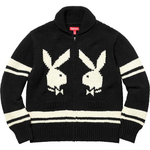 Details on Supreme Playboy© Shawl Collar Full Zip Sweater None from fall winter
                                                    2017 (Price is $398)