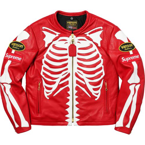 Details on Supreme Vanson Leather Bones Jacket None from fall winter 2017 (Price is $1388)