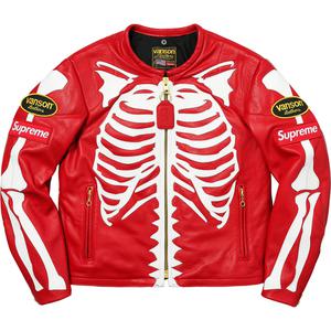 supreme skeleton leather jacket