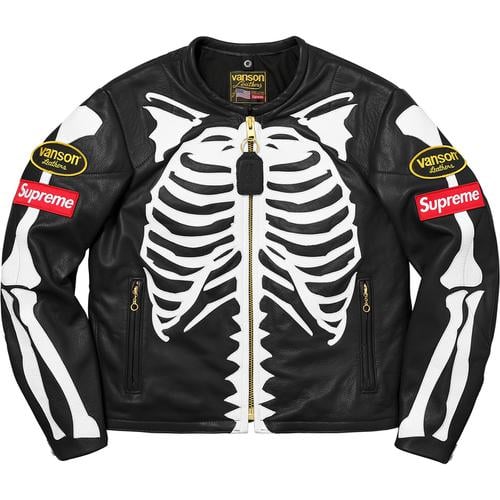 Details on Supreme Vanson Leather Bones Jacket None from fall winter
                                                    2017 (Price is $1388)