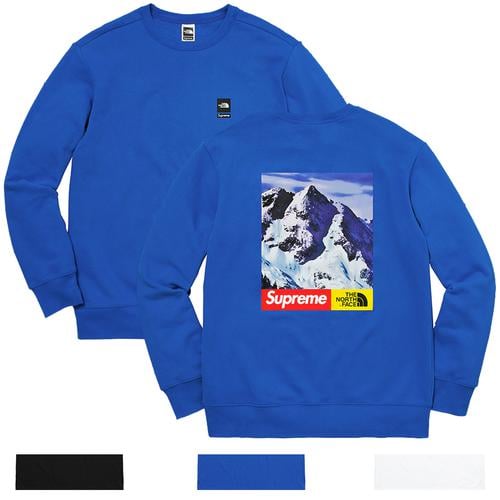 Details on Supreme The North Face Mountain Crewneck Sweatshirt from fall winter 2017 (Price is $128)