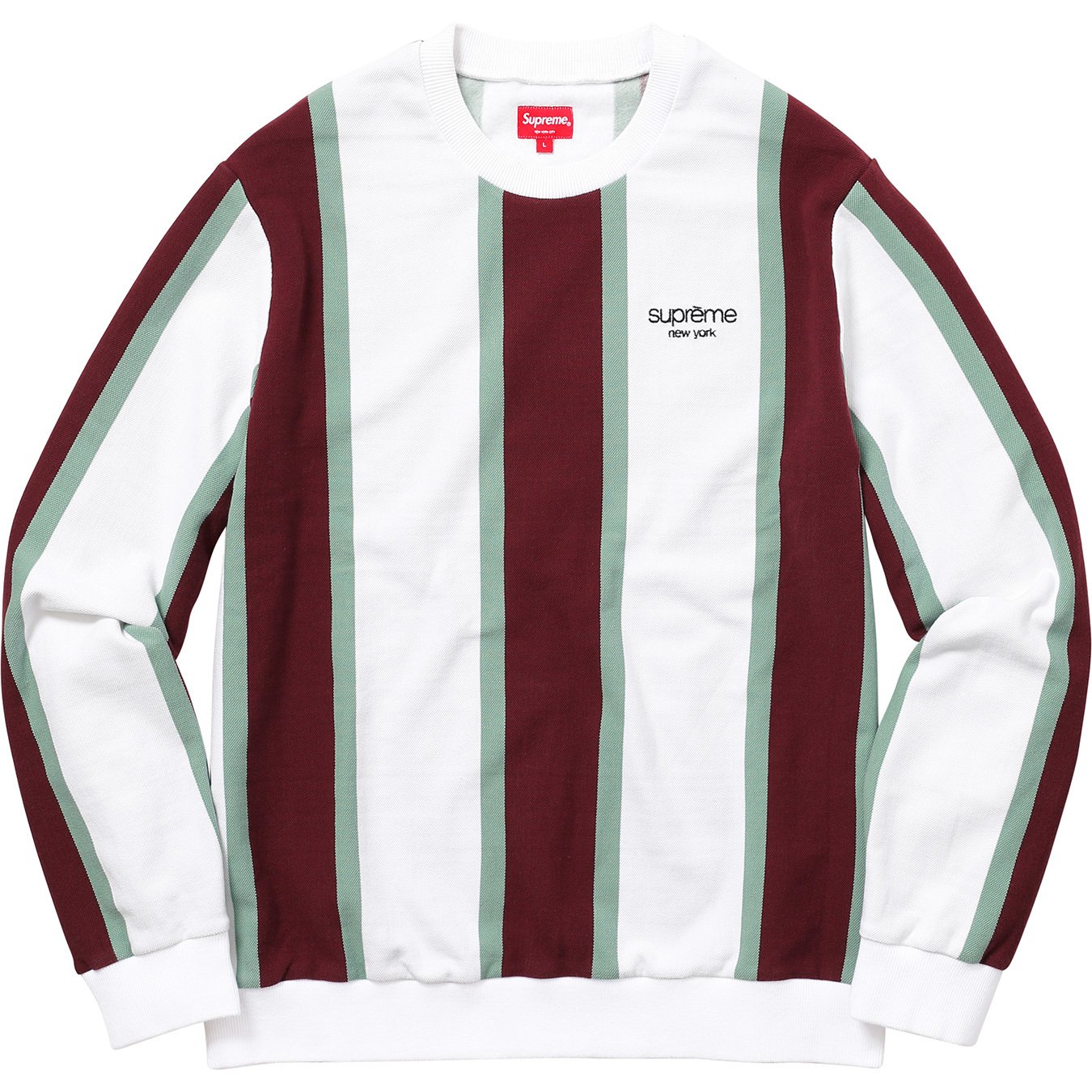 Vertical Striped Pique Crewneck - fall winter 2017 - Supreme