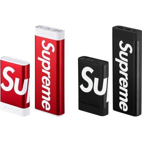 Details on  Supreme Mophie Encore Plus 10K + Encore 20K from spring summer
                                            2018 (Price is $88)