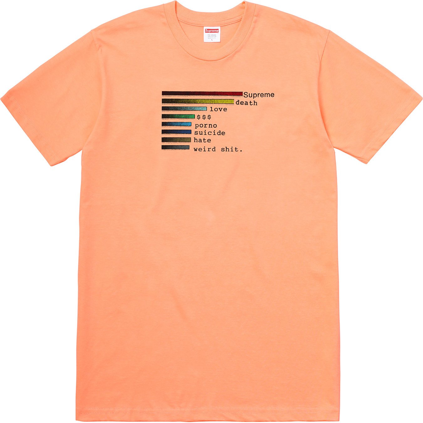 Supreme chart 2025 tee black
