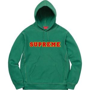 supreme cord collegiate logo hooded sweatshirt