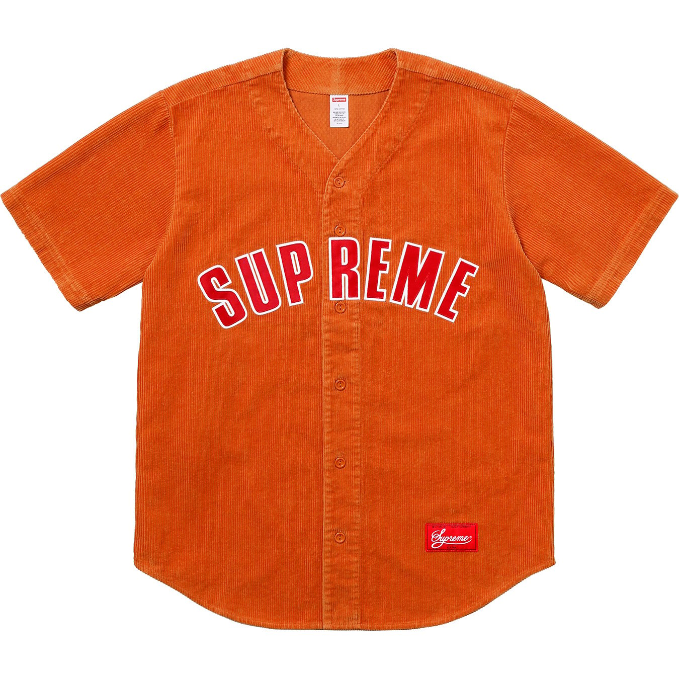 Corduroy Baseball Jersey - spring summer 2018 - Supreme