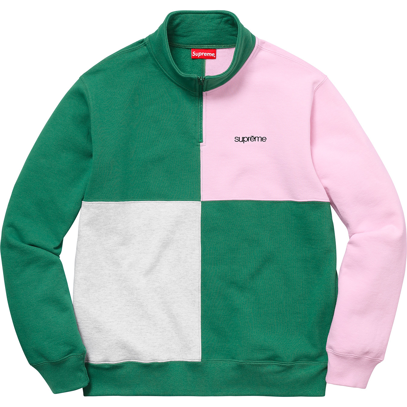 SUPREME Color Blocked HalfZip Sweatshirt