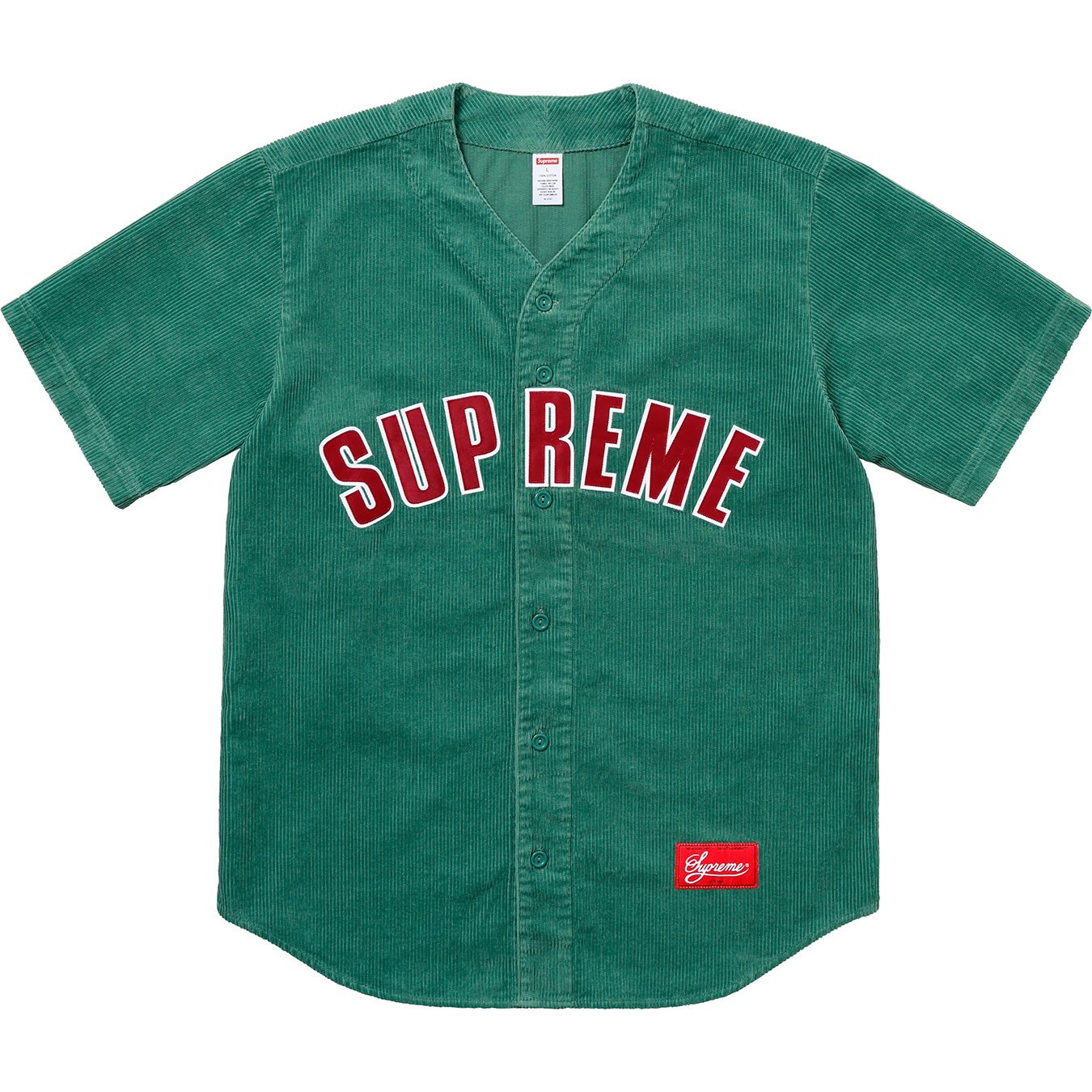 Corduroy Baseball Jersey - spring summer 2018 - Supreme