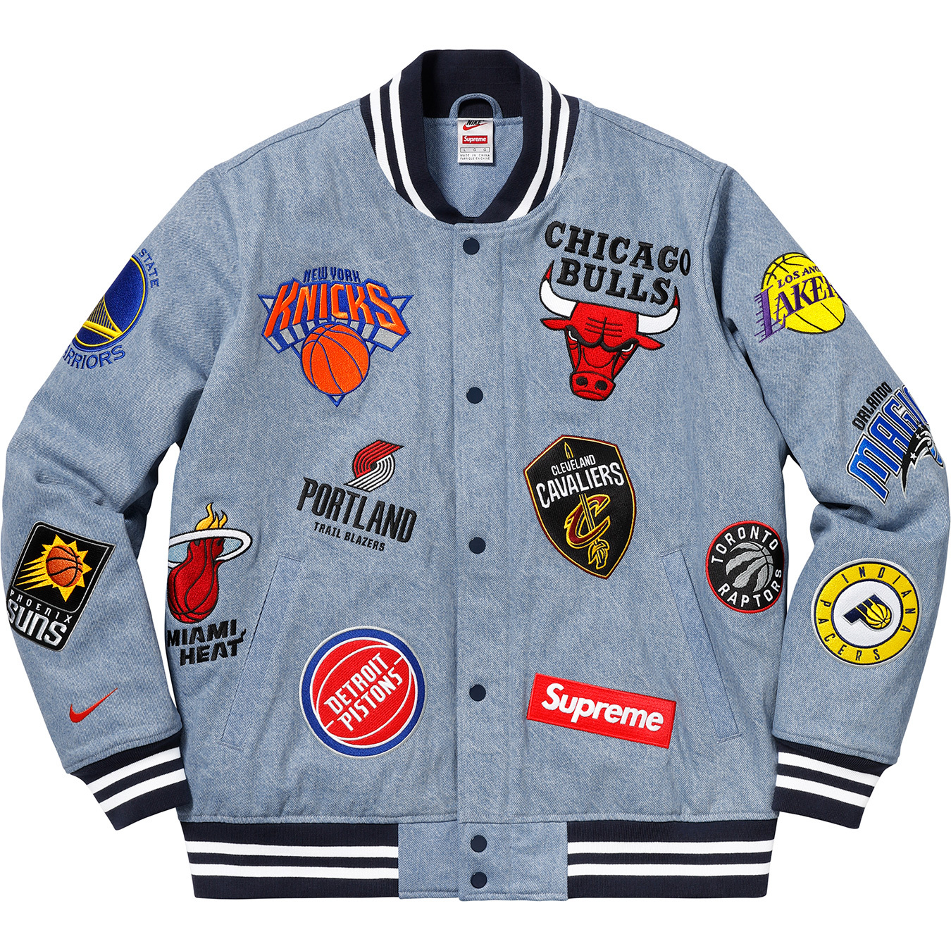 Supreme x Nike x NBA Teams Warm Up Jacket 'Black' | Men's Size L