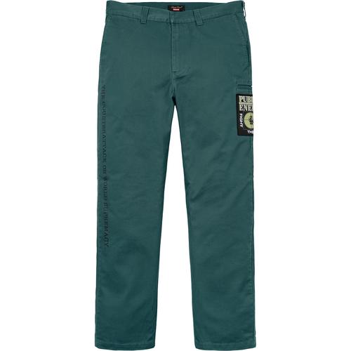 Details on Supreme UNDERCOVER Public Enemy Work Pant None from spring summer 2018 (Price is $178)