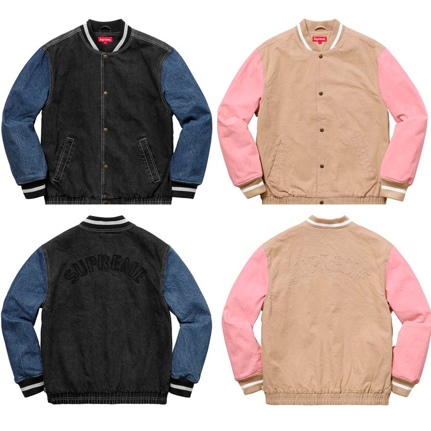 supreme denim varsity jacket