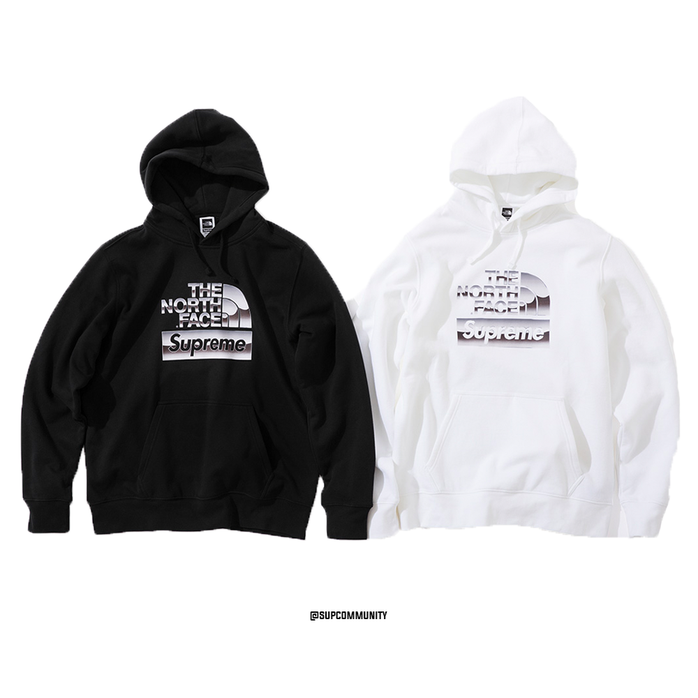 supreme north face metallic hoodie