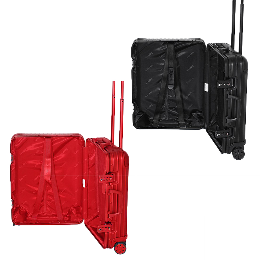 Rimowa // x Supreme 45L Red & White Logo Hard Case Topas Luggage