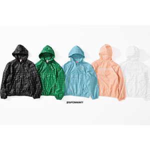 supreme lacoste reflective grid nylon anorak black