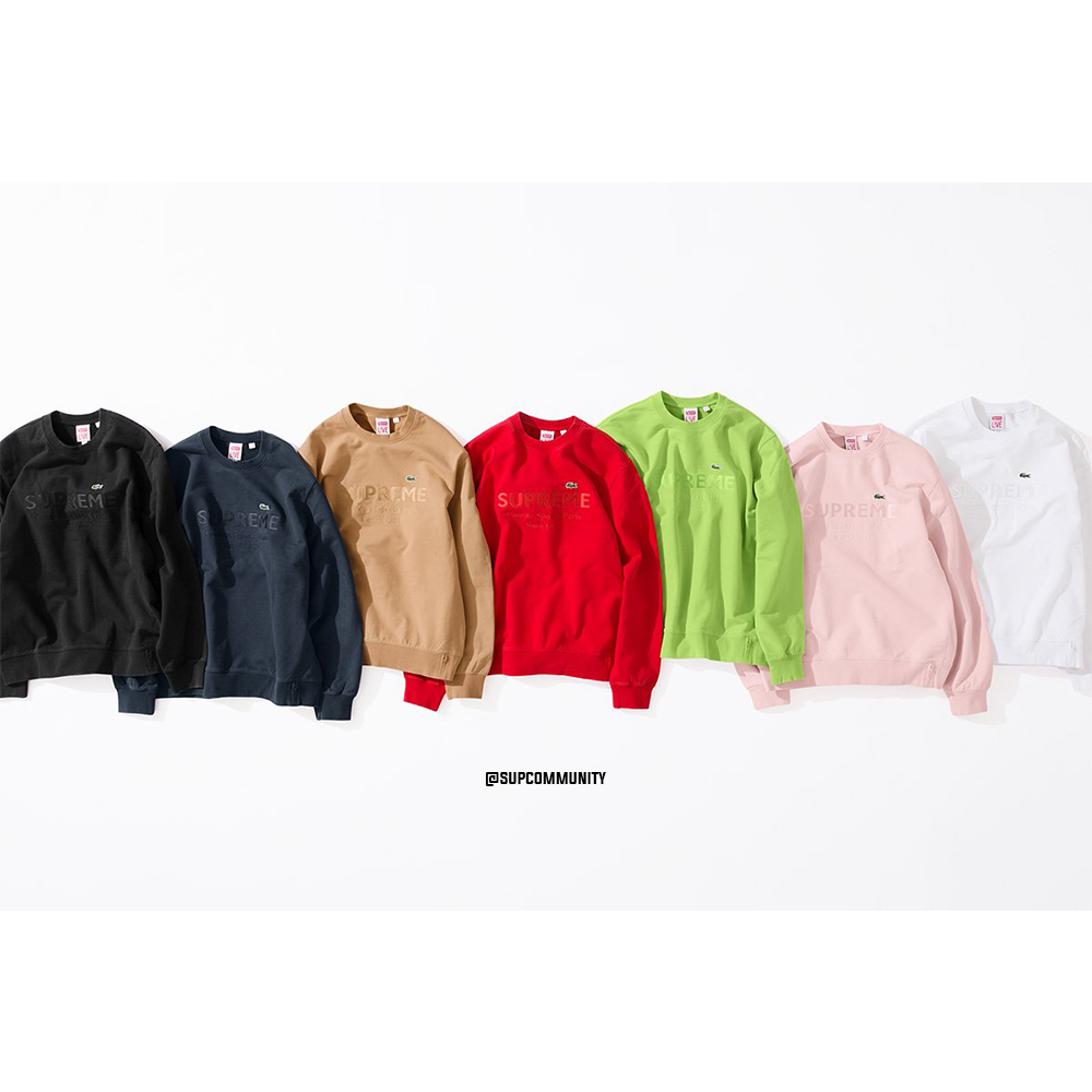 Temmelig Rede grus LACOSTE Crewneck - spring summer 2018 - Supreme