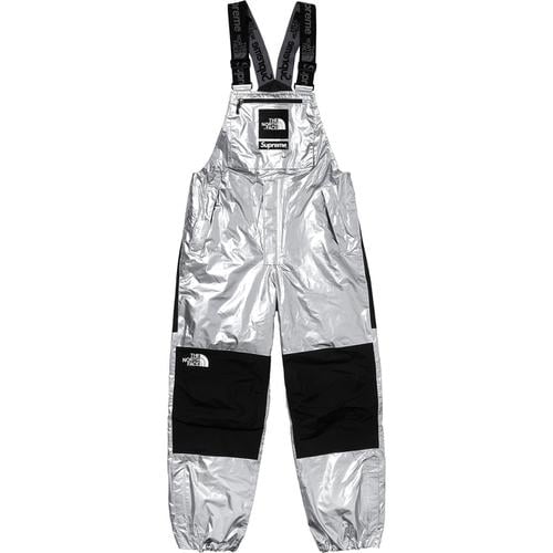 Details on Supreme The North Face Metallic Mountain Bib Pants None from spring summer
                                                    2018 (Price is $388)