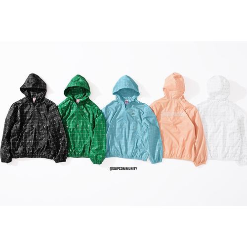 Details on Supreme LACOSTE Reflective Grid Nylon Anorak from spring summer
                                            2018 (Price is $208)