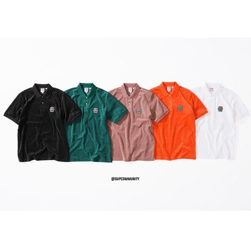 Details on Supreme LACOSTE Velour Polo from spring summer
                                            2018 (Price is $138)