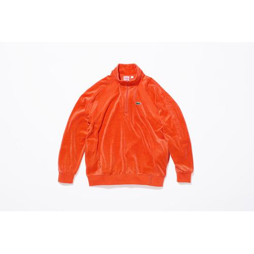 Details on Supreme LACOSTE Velour Half-Zip Track Top None from spring summer 2018 (Price is $188)