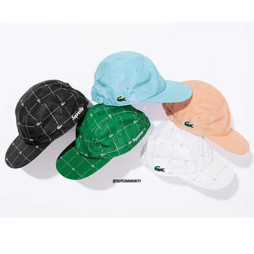 Details on Supreme LACOSTE Reflective Grid Nylon Camp Cap from spring summer 2018 (Price is $58)