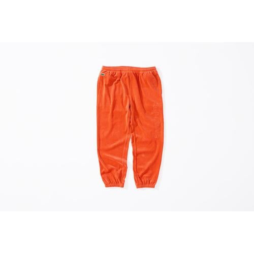 Details on Supreme LACOSTE Velour Track Pant None from spring summer
                                                    2018 (Price is $148)